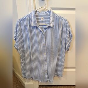The Gap women's XL blue pin striped